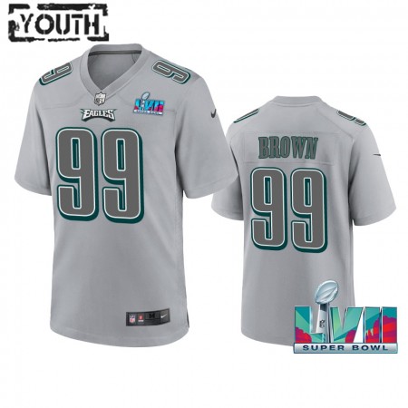 Camiseta Niño NFL Philadelphia Eagles Jerome Brown 99 Atmosphere Gris Super Bowl LVII